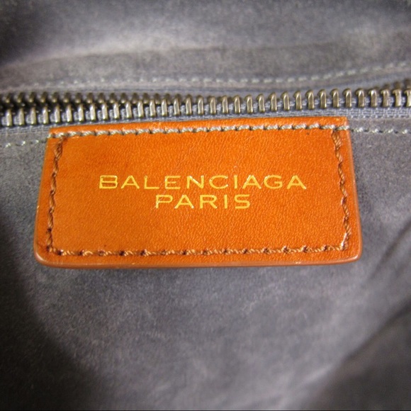 auth  BALENCIAGA pale blue suede CITY BAG satchel - Picture 2 of 8